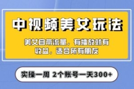 实操一天300+，中视频美女号项目...