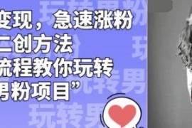 男粉变现，急速涨粉独家二创方法...