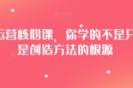 淘系运营核心课，你学的不是只方...