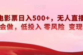快手电影票日入500+，无人直播，...