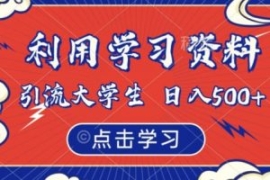 利用学习资料引流大学生粉，靠虚...