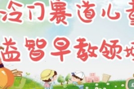 冷门儿童益智早教领域，制作简单...