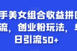 快手美女组合收益拼图引流，创业...