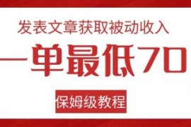 发表文章获取被动收入，一单最低...