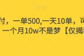 假书赔付，一单500,一天10单，可...