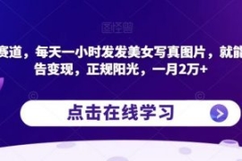 蓝海赛道，每天一小时发发美女写...