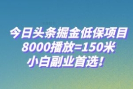今日头条掘金低保项目，8000播放...