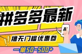 一单50—500加，拼多多最新撸无...