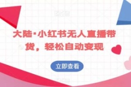 大陆·小红书无人直播带货，轻松...