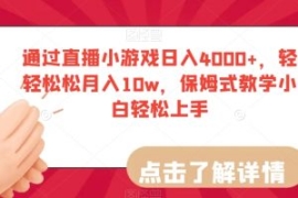 通过直播小游戏日入4000+，轻轻...