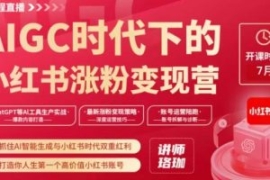 AIGC时代下的小红书涨粉变现训练...