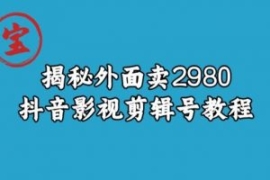 宝哥揭秘外面卖2980元抖音影视剪...