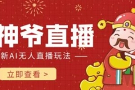 抖音快手财神爷AI智能直播间，无...