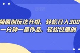 中视频原创玩法升级，轻松日入30...