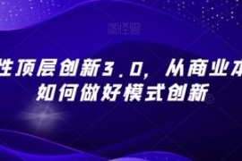 战略性顶层创新3.0，从商业本质...