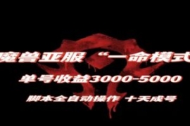 魔兽亚服一命模式，10天成号-单...