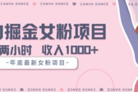 年底暴力女粉掘金项目5天变现1.5...