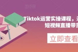 Tiktok运营实操课程，海外版抖音...
