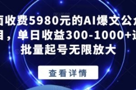 外面收费5980元的AI爆文公众号项...